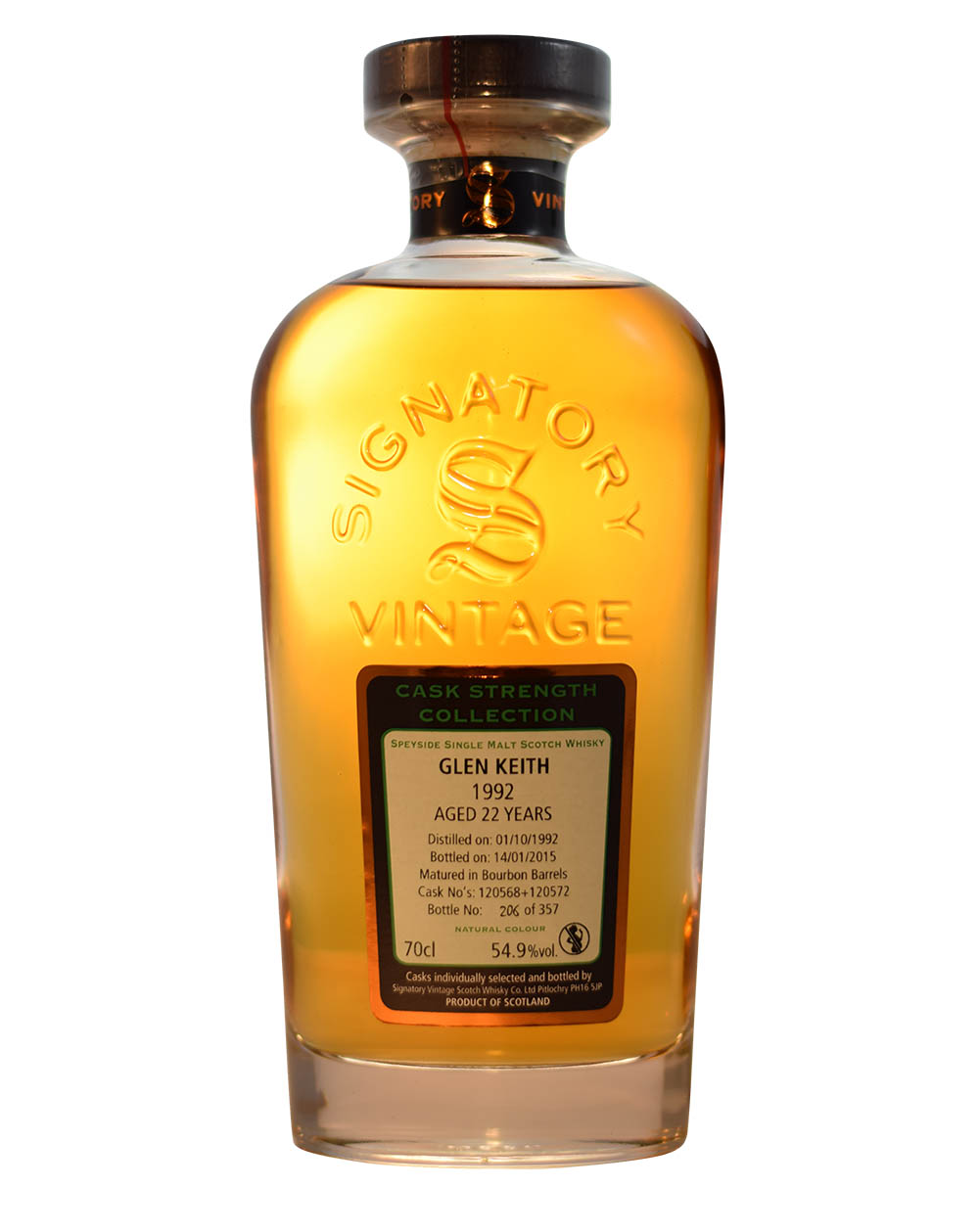 Glen Keith 1992 Signatory Vintage 54.9% (22 Years Old) - Musthave Malts