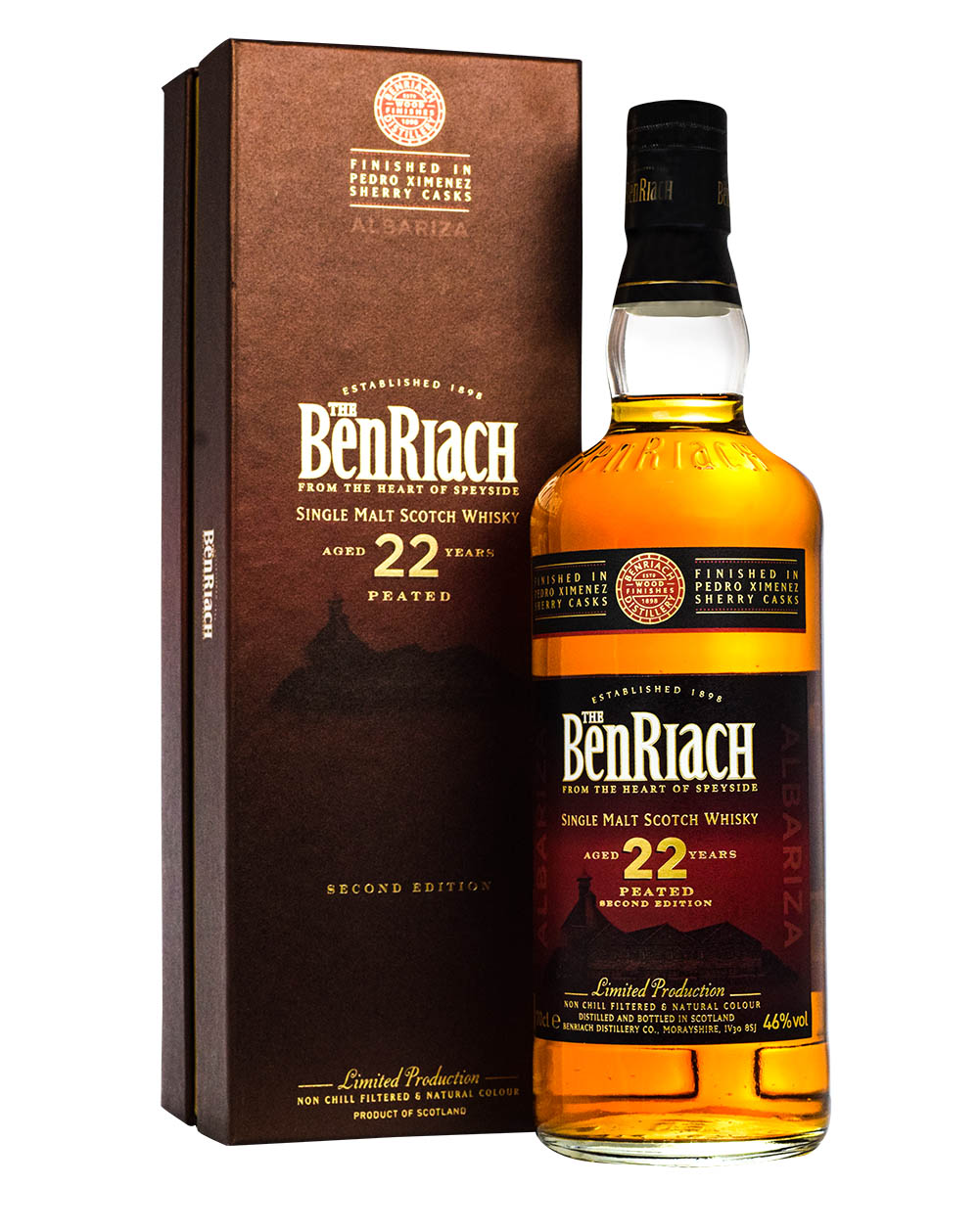 Benriach 22 Years Old Peated Second Edition Finished in PX Casks Box Must Have Malts MHM